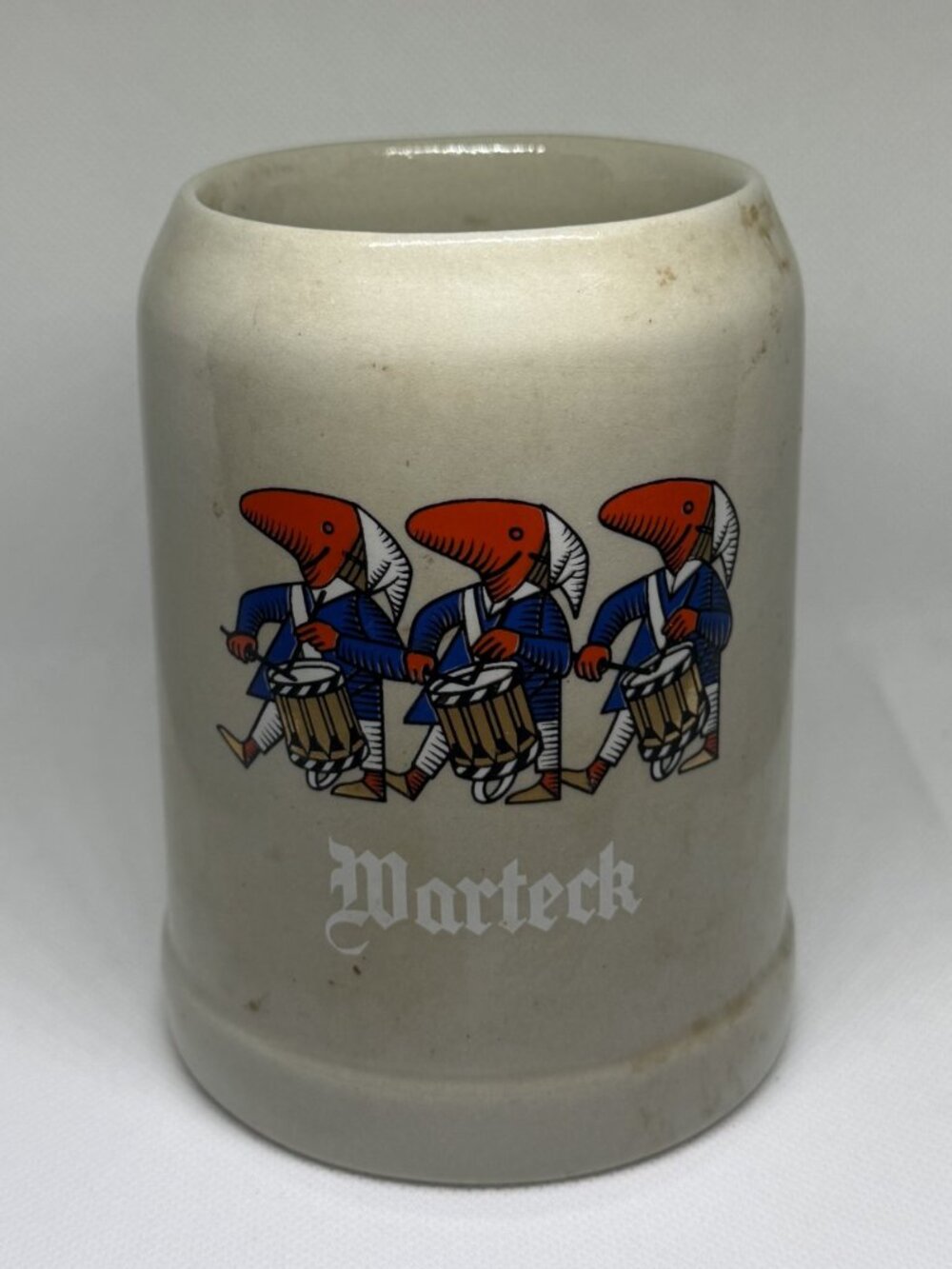 Vintage Warteck Beer Stein Stoneware Mug Basel Switzerland 5.5”